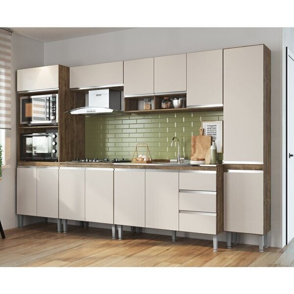 Cozinha Modulada Athena 6 Peças 2 Balcões 2 Armários Torre Qu