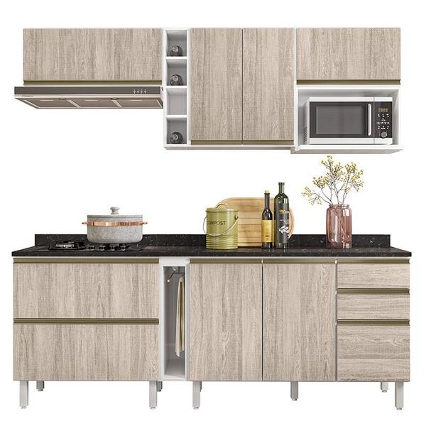 Cozinha Modulada Betina 8 Peças Com Aéreo Micro-ondas - Nicio