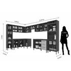 Cozinha Modulada C/balcão 9 Peças Fiorella Ter/ Nat - Moveis