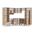 Cozinha Modulada Canto Mdf 9peças Vidro Catharina Amadeirado
