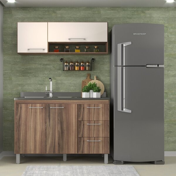 Cozinha Modulada Carol 2 Peças 4 Portas 3 Gavetas J Carvalho