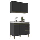 Cozinha Modulada Cecilia 2 Pecas 4 Portas 3 Gavetas 120cm  Pr