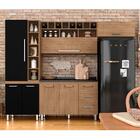Cozinha Modulada Cecilia 4 Peças C/ Paneleiro Carv/ Preto M.