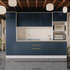 Cozinha Modulada Celeste Kappesberg 100% Mdf Branco/azul 300cm