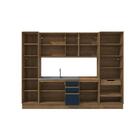 Cozinha Modulada Celeste Kappesberg 100% Mdf Nogueira/azul 30