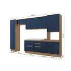 Cozinha Modulada Celeste Kappesberg 100% Mdf Nogueira/azul 36