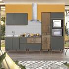 Cozinha Modulada Com 5 Peças 100% Mdf Vidro Reflecta Amêndoa