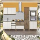 Cozinha Modulada Com 5 Peças 100% Mdf Vidro Reflecta Carvalho