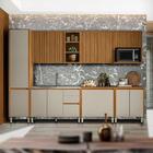 Cozinha Modulada Com Armário Aéreo Ripado 7 Peças Nature Off