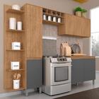 Cozinha Modulada Com Cantoneira 5 Peças Vitória Carvalho/graf