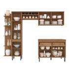 Cozinha Modulada Com Cantoneira 5 Peças Vitória Carvalho/graf