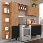 Cozinha Modulada Com Cantoneira 5 Peças Vitória Carvalho/pret