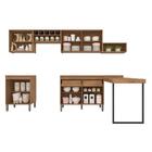 Cozinha Modulada Com Mesa 7 Peças Vitória Carvalho/menta - Mó