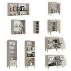 Cozinha Modulada Com Torre Quente E Cristaleira 9 Peças Lovel