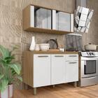 Cozinha Modulada Com Vidro 2 Peças Tieli Boreal/branco - Móve