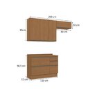 Cozinha Modulada Compacta 3 Peças Com Tampo Maxxi Canela