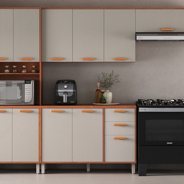 Cozinha Modulada Compacta 4 Peças 11 Portas 2 Gavetas Panelei