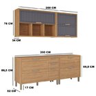 Cozinha Modulada Compacta 4 Peças 2 Balcões E 2 Aéreos Helen