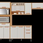 Cozinha Modulada Compacta 4 Peças 9 Portas 3 Gavetas E Nicho