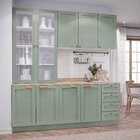 Cozinha Modulada Compacta 4 Peças Com Armário Aéreo 2 Portas