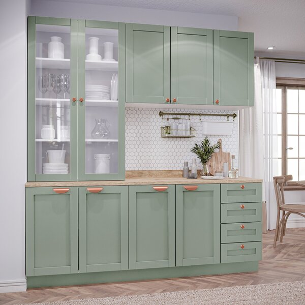 Cozinha Modulada Compacta 4 Peças Com Armário Aéreo 2 Portas