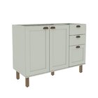 Cozinha Modulada Compacta 4 Peças Com Armário Aéreo 2 Portas