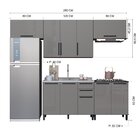 Cozinha Modulada Compacta 5 Peças E 9 Portas Diamante Chumbo/