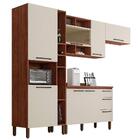 Cozinha Modulada Compacta 5 Peças Nogueira E Off White