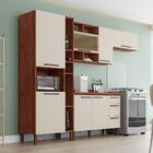 Cozinha Modulada Compacta 5 Peças Nogueira E Off White