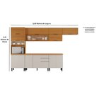 Cozinha Modulada Compacta 6 Peças Armário Aéreo 1 Porta Vidro