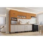 Cozinha Modulada Compacta 6 Peças Armário Aéreo 1 Porta Vidro
