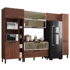 Cozinha Modulada Compacta 6 Peças Viv Concept C04 Nogueira -