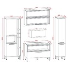 Cozinha Modulada Compacta 6 Peças Viv Concept C04 Nogueira/bl