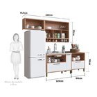 Cozinha Modulada Compacta Com 4 Peças 5 Portas E Vidro Reflec