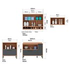 Cozinha Modulada Compacta Com 4 Peças 5 Portas E Vidro Reflec