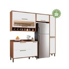 Cozinha Modulada Compacta Com 4 Peças 6 Portas E Vidro Reflec