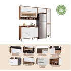 Cozinha Modulada Compacta Com 4 Peças 6 Portas E Vidro Reflec