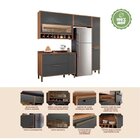 Cozinha Modulada Compacta Com 4 Peças 6 Portas E Vidro Reflec