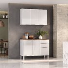 Cozinha Modulada Compacta Em Aço 2 Peças 5 Portas 2 Gavetas D