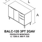 Cozinha Modulada Compacta Em Aço 2 Peças 5 Portas 2 Gavetas D