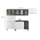 Cozinha Modulada Compacta Em Aço 4 Peças 13 Portas 2 Gavetas
