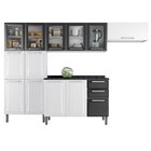 Cozinha Modulada Compacta Em Aço 4 Peças 13 Portas 2 Gavetas