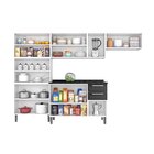 Cozinha Modulada Compacta Em Aço 4 Peças 13 Portas 2 Gavetas
