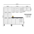 Cozinha Modulada Compacta Em Aço 4 Peças 14 Portas 2 Gavetas