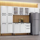 Cozinha Modulada Compacta Em Aço 4 Peças 14 Portas 2 Gavetas