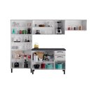 Cozinha Modulada Compacta Em Aço 4 Peças 14 Portas 2 Gavetas