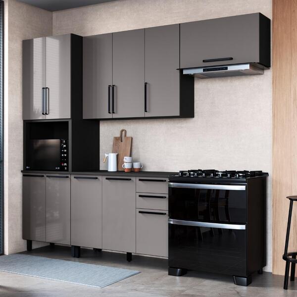 Cozinha Modulada Compacta Fidelitá Mônaco 4 Peças 270cm 11 Po