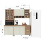 Cozinha Modulada Compacta Fidelitá Paris 3 Peças 190cm 9 Port