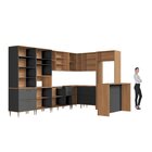 Cozinha Modulada Completa 11 Peças Com Cristaleira 16 Portas