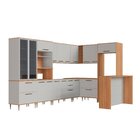 Cozinha Modulada Completa 11 Peças Com Cristaleira 16 Portas